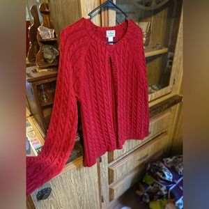 Red L.L. Bean cardigan sweater!
